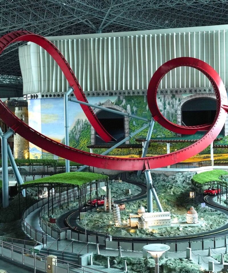 Ferrari World Abu Dhabi indoor roller coaster ride experience