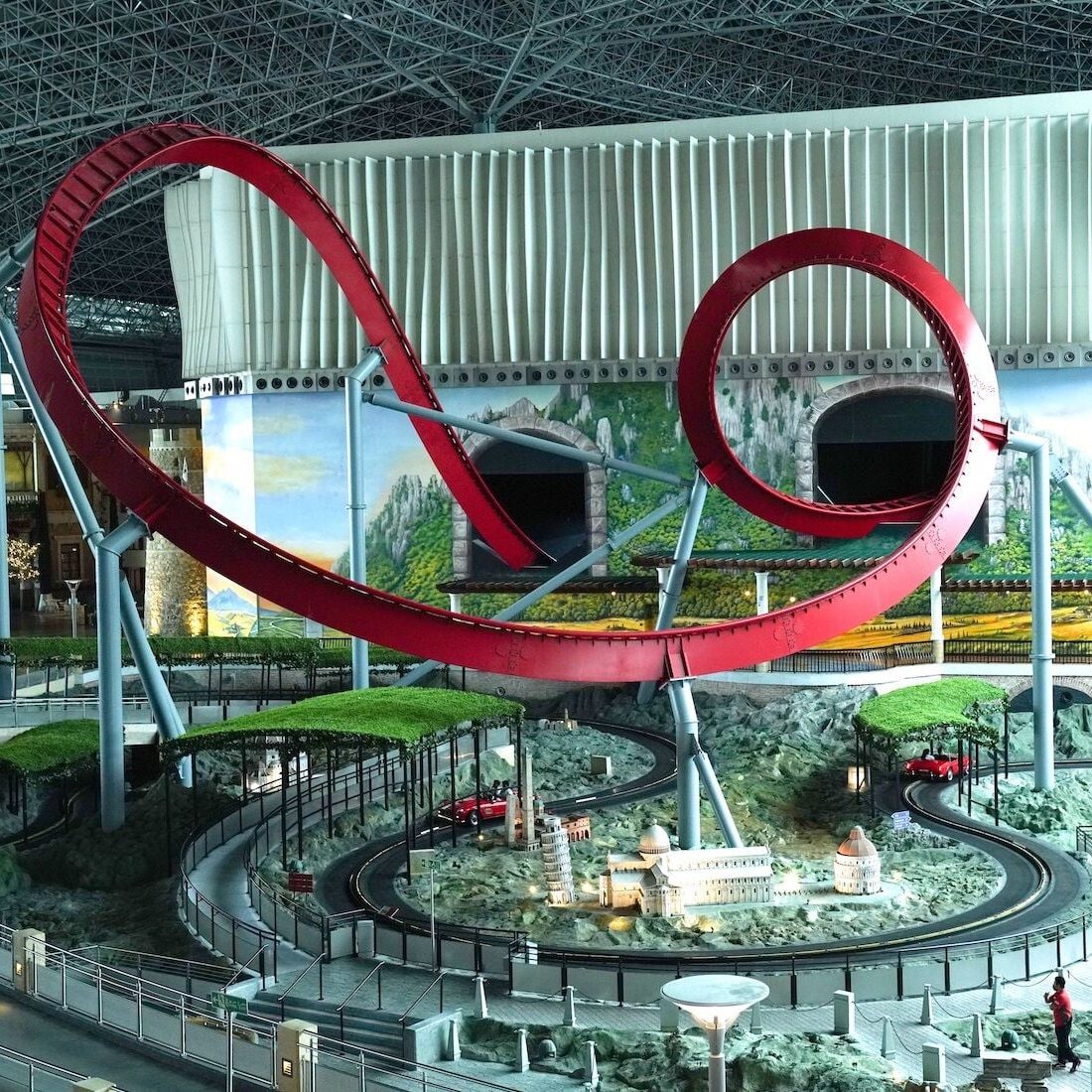 Ferrari World Abu Dhabi indoor roller coaster ride experience