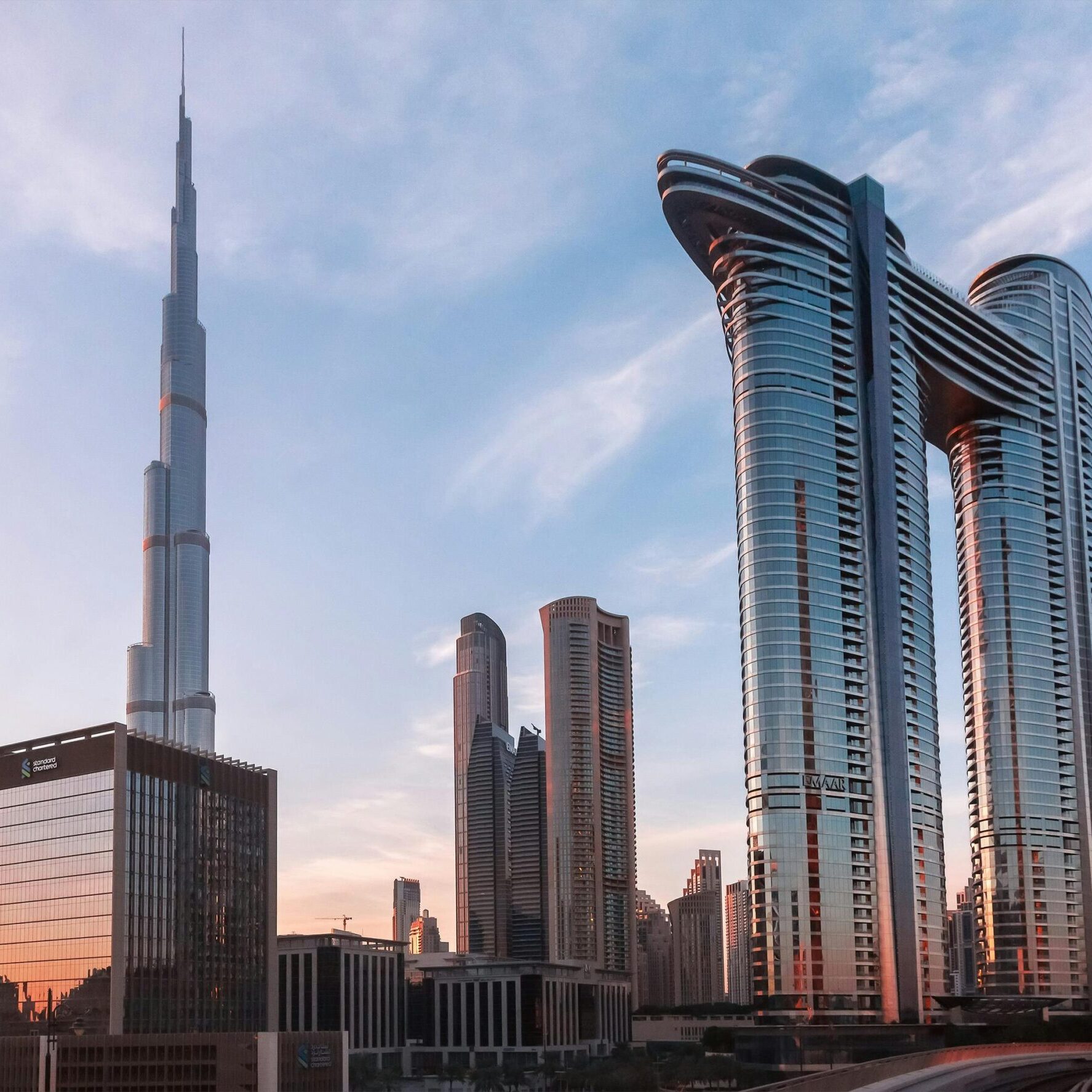 Burj Khalifa skyline view from observation deck