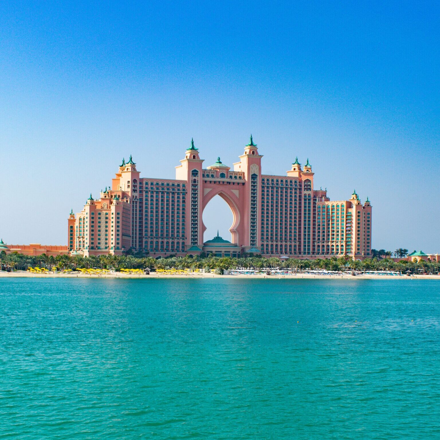 Atlantis The Palm Dubai hotel view from water