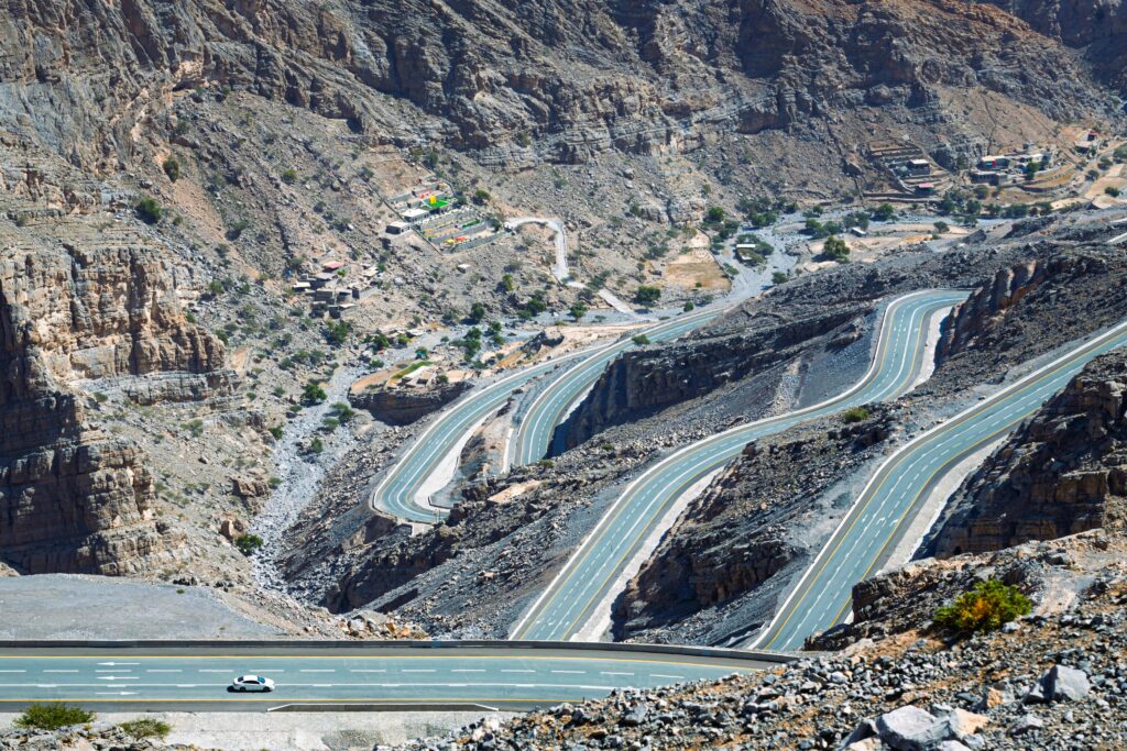 Khasab Oman mountain road border visa change route