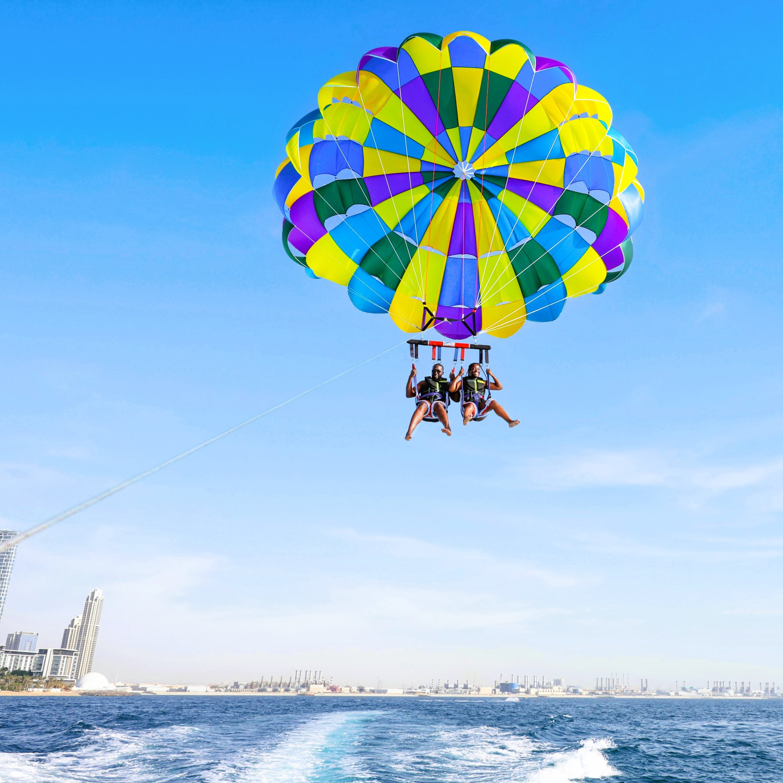 Parasailing Dubai Marina aerial view thumbnail