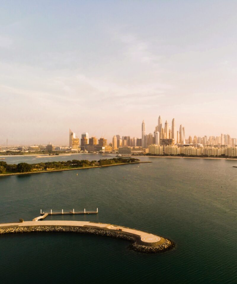 Abu Dhabi Scenic helicopter aerial skyline view