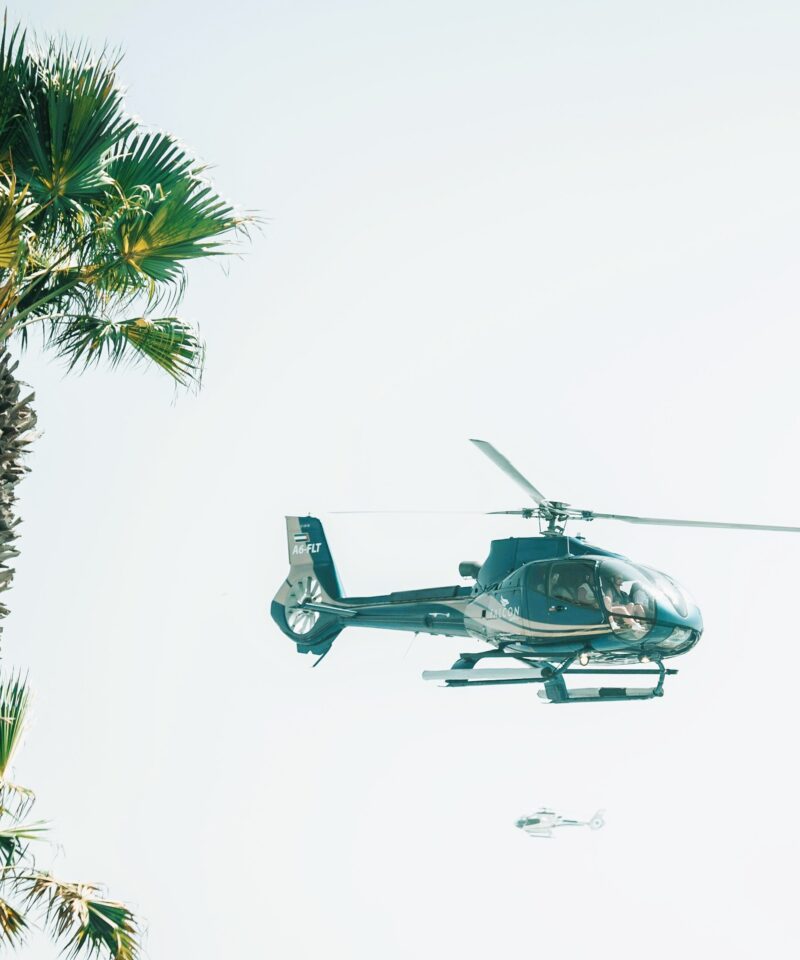 Helicopter tour in Dubai flying over the city skyline