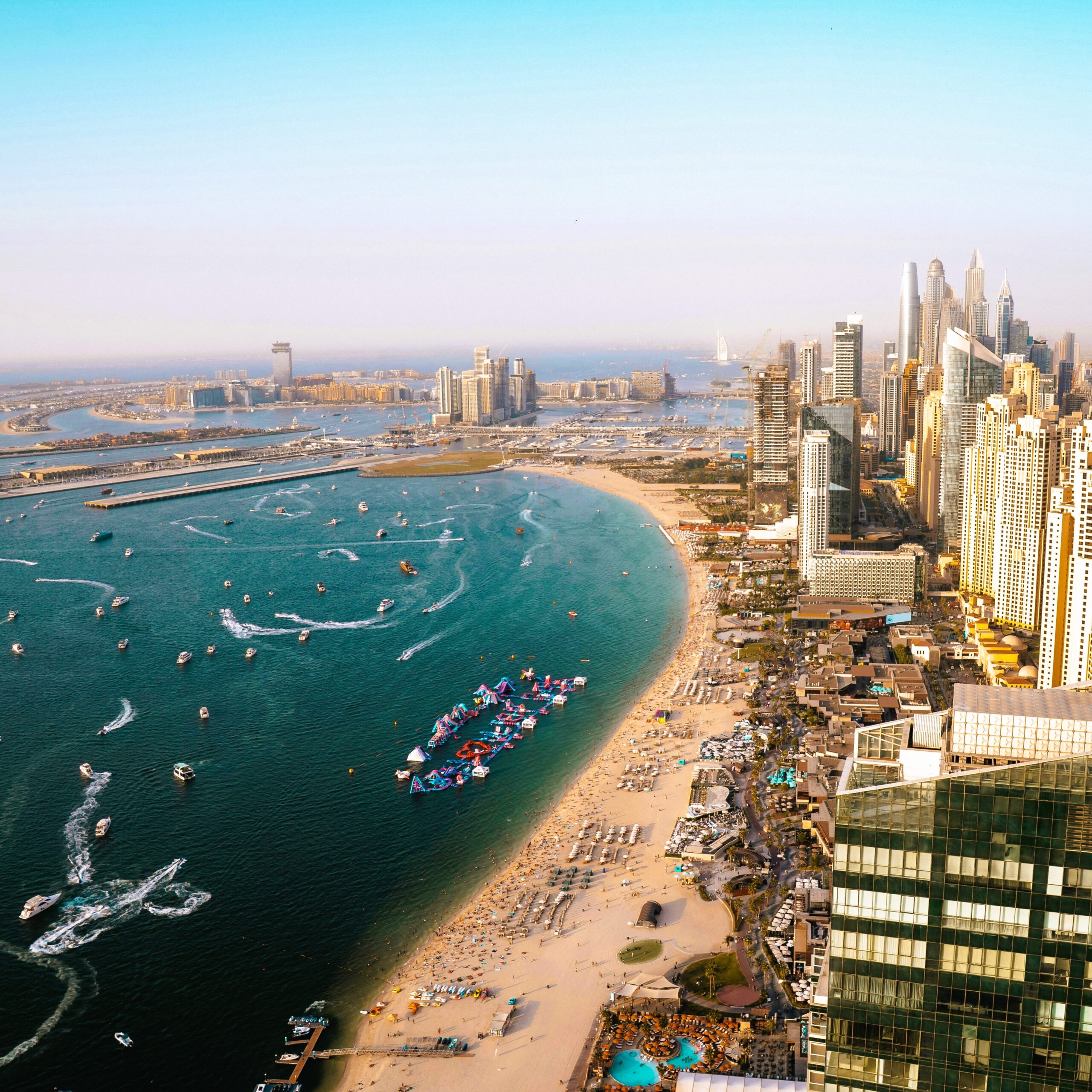 Dubai Marina aerial helicopter sightseeing skyline view