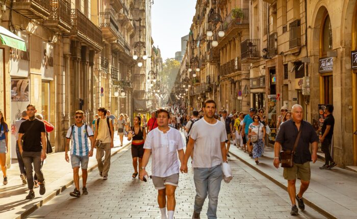 Schengen visa from Dubai travel guide featuring a historic European city street