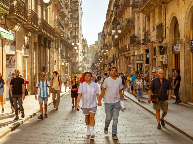 Schengen visa from Dubai travel guide featuring a historic European city street